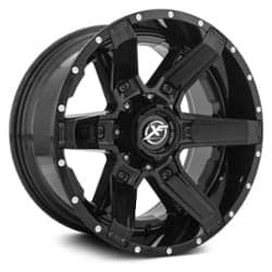 XF Off-Road XF-214 22x12 5x139.7/5x150 -44 ET 110.3 CB Gloss Black w/ Black Inserts