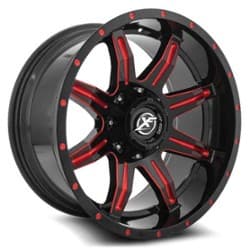 XF Off-Road XF-215 24x12 5x127/5x139.7 -44 ET 78.1 CB Gloss Black Red Milled