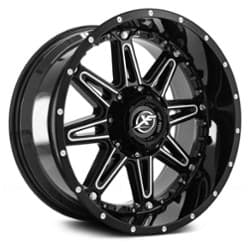 XF Off-Road XF-217 22x12 5x127/5x139.7 -44 ET 78.1 CB Gloss Black w/ Black Inserts