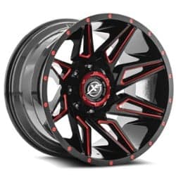 XF Off-Road XF-218 22x12 5x127/5x139.7 -44 ET 78.1 CB Gloss Black Red Milled