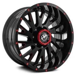 XF Off-Road XF-221 20x10 5x139.7/5x150 -24 ET 110.3 CB Gloss Black Red Milled