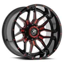 XF Off-Road XF-222 26x14 5x127/5x139.7 -76 ET 78.1 CB Gloss Black Red Milled