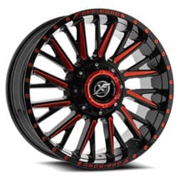 XF Off-Road XF-226 22x12 6x135/6x139.7 -44 ET 108 CB Gloss Black Red Milled