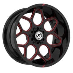 XF Off-Road XF-233 20x10 8x165.1/8x180 -12 ET 125.2 CB Gloss Black Red Milled