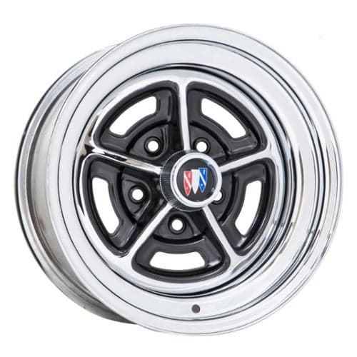 Wheel Vintiques 57 Buick Rallye 15x6 5x120.65 0 ET 73.1 CB Chrome/Gloss Black (57-5634032)