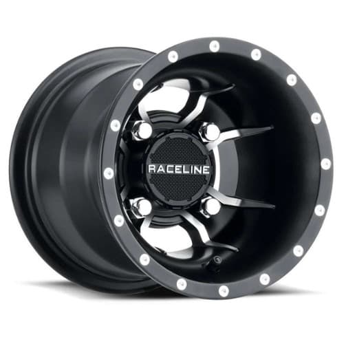 Raceline A77 Mamba UTV 9x8 4x115 -35 ET 80.3 CB Satin Black Machined (A7798015-35)