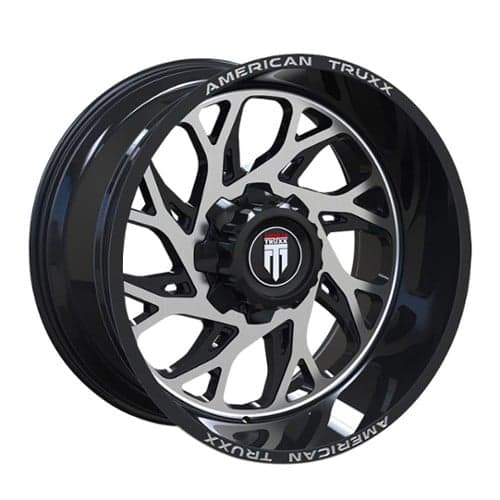 American Truxx AT1900 Sweep 22x12 8x180 -44 ET 125.2 CB Gloss Black Milled (AT1900-22278M-44)