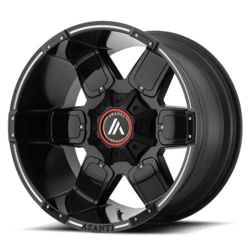 Asanti AB811 Warthog 20x10 8x180 -24 ET 124.2 CB Satin Black /Gloss Black (AB811-20108824NBM)