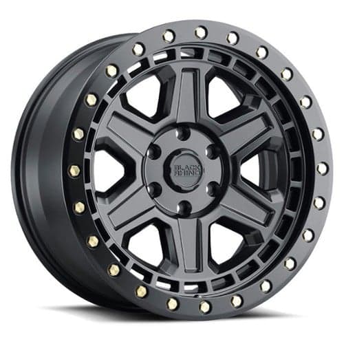 Black Rhino Reno 17x9 5x114.3 -18 ET 71.6 CB Matte Black / Brass Bolts (1790REN-85114M71)