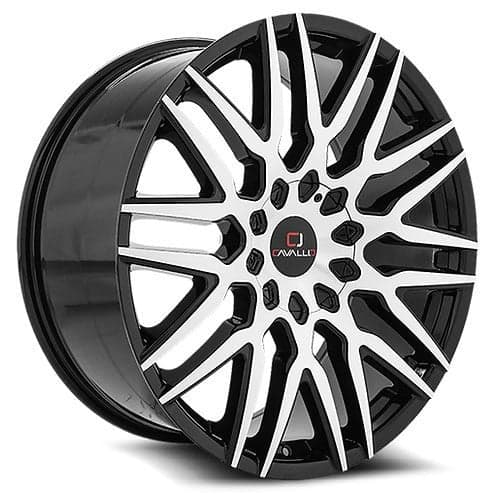 Cavallo CLV-24 22x9.5 5x115/5x120 15 ET 74.1 CB Gloss Black Machined (CLV2422955115120+15BM)