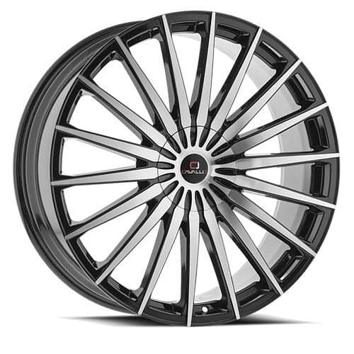 Cavallo CLV-34 22x8.5 5x112/5x114.3 38 ET 74.1 CB Gloss Black Machined (CLV34228551121143+38BM)