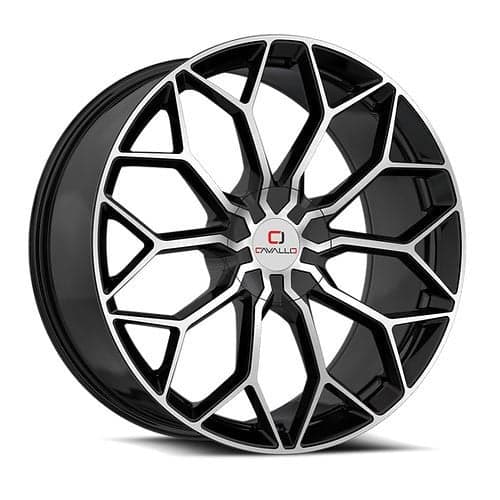 Cavallo CLV-44 22x8.5 5x112/5x114.3 38 ET 74.1 CB Gloss Black Machined (CLV44228551121143+38BM)