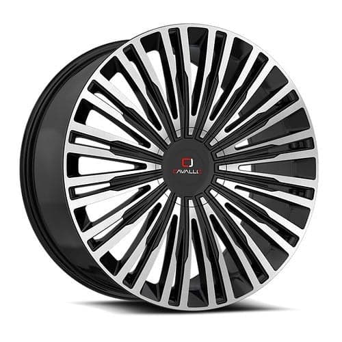 Cavallo CLV-48 22x8.5 5x114.3/5x120 38 ET 74.1 CB Gloss Black Machined (CLV48228551143120+38BM)