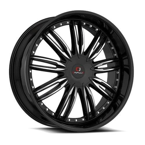 Cavallo CLV-54 24x9 5x115/5x120 34 ET 78.1 CB Gloss Black Machined (CLV5424905115120+34BM)