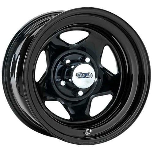 Cragar 365 V-5 15x7 6x139.7 -6 ET 108.7 CB Gloss Black Powdercoated (3655760)