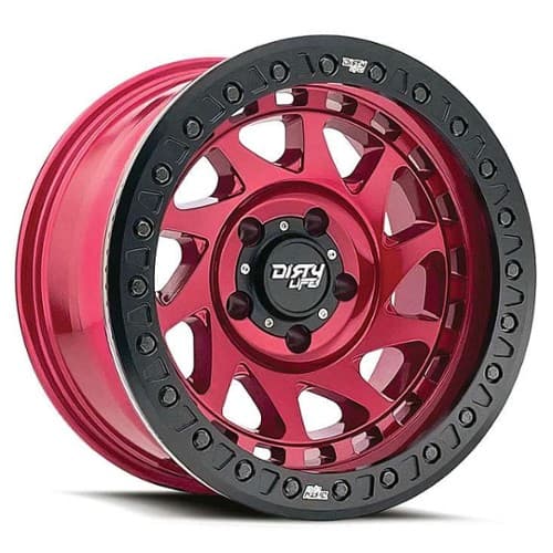 Dirty Life Enigma Race 9313 Beadlock 17x9 5x127 -38 ET 78.1 CB Crimson Candy Red (9313-7973R38)