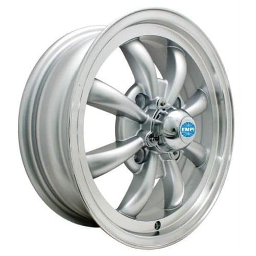 Empi GT-8 15x5.5 30 ET 73 CB Silver/Polished Lip (00-9685-0)