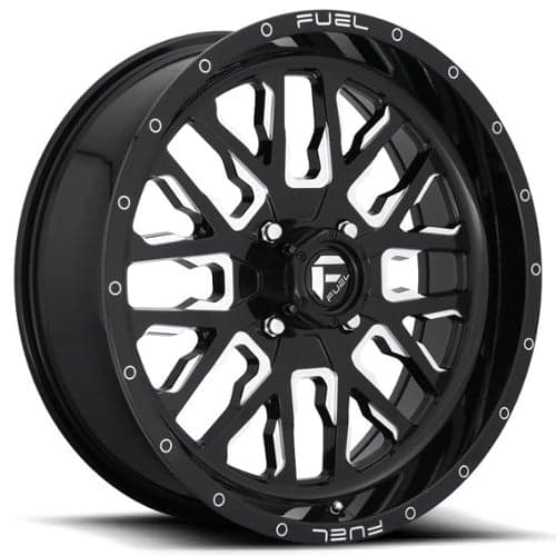 Fuel UTV Stroke D611 18x7 4x156 13 ET 132 CB Gloss Black / Milled (D6111870A544)