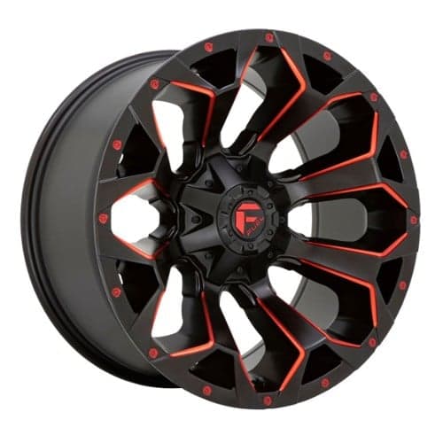 Fuel Assault D787 18x9 5x139.7/5x150 20 ET 110.1 CB Matte Black Red Milled (D78718907057)