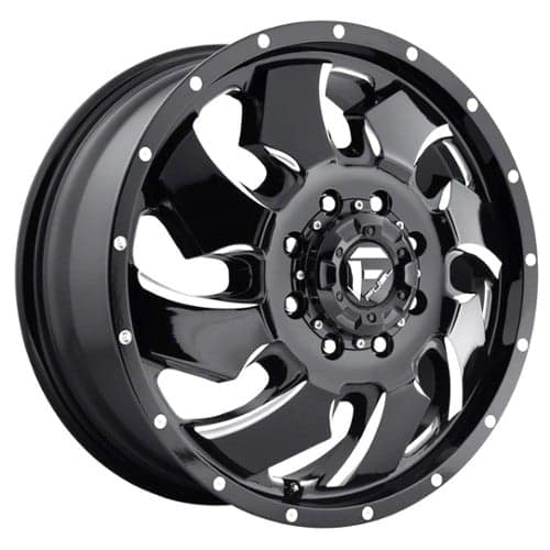 Fuel Cleaver Dually Front D574 20x8.25 8x165.1 105 ET 121.5 CB Black & Milled (D57420828D)