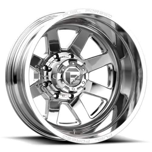 Fuel DE09 FF09D Dually 8 Rear 24x8.25 8x200 -225 ET 142 CB Polished (DF0924829245)