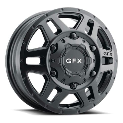 GFX MV2 Dually Front 16x6 6x205 84 ET 161.1 CB Matte Black (MV2660620584MB)