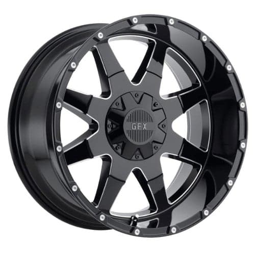 GFX TR12 17x9 8x170 12 ET 125.2 CB Gloss Black Milled (T12790817012GBM)