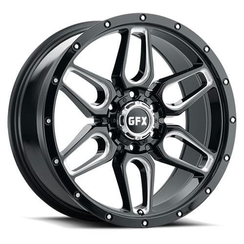 GFX TR-18 17x8.5 5x127 12 ET 71.5 CB Gloss Black Milled (T18785512718GBM)