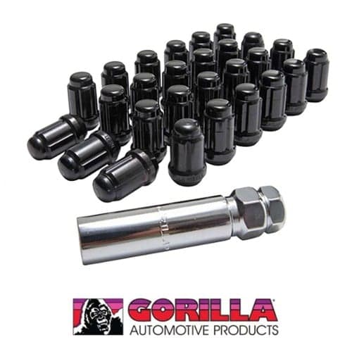 Gorilla Lug Nuts Black - 1 Set For 4 Wheels (3596-Black)