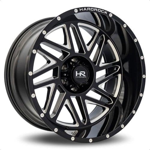 Hardrock Offroad Bones XPosed 24x14 5x139.7 -76 ET 87 CB Gloss Black Milled (H501-241485176BM)