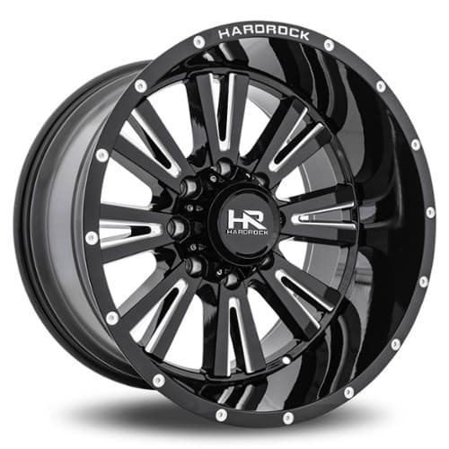 Hardrock Offroad Spine Xposed 24x12 5x127 -44 ET 78.1 CB Gloss Black Milled (H503-241273144BM)