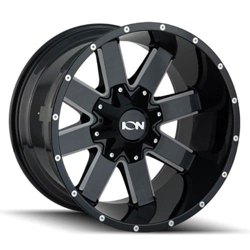 Ion Alloy 141 18x9 5x127/5x139.7 18 ET 87.1 CB Black W/Milled Spokes (141-8952M18)