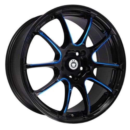 Konig Illusion 18x8 5x100 35 ET 73.1 CB Black/Ball Cut Blue (IL8851035F)