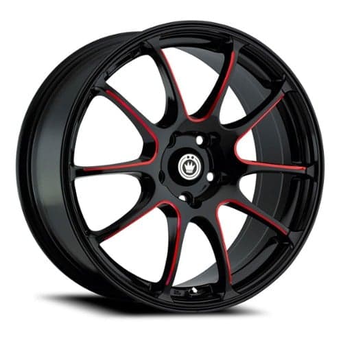 Konig Illusion 18x8 5x100 35 ET 73.1 CB Black/Ball Cut Red (IL8851035R)