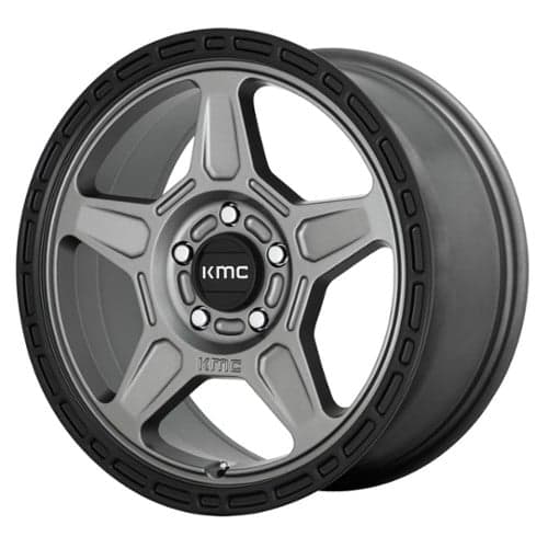 KMC KM721 Alpine 17x8 5x127 38 ET 71.5 CB Satin Gray/Black Lip (KM72178050438)