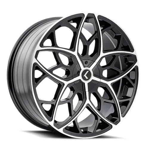 Kraze KR184 Ricochet 22x8.5 5x112/5x114.3 38 ET 72.56 CB Black Machined (KR184-22816BM38)