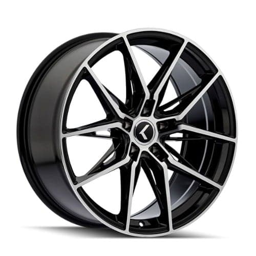 Kraze KR196 Evolve 20x9 5x112 35 ET 66.6 CB Gloss Black w/Machined Face (KR196-2945BM35)