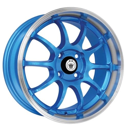 Konig Lightning 15x7 4x100 38 ET 73.1 CB Blue/Machine Lip (LI57100383)