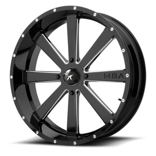 MSA Offroad M34 Flash 18x7 4x137 0 ET 112 CB Gloss Black Milled (M34-018737M)