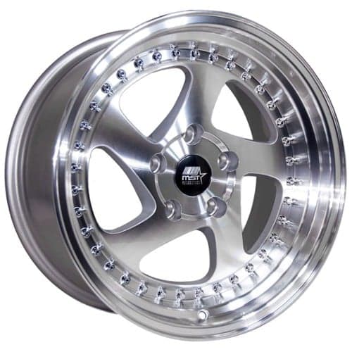 MST MT15 18x9.5 5x114.3 35 ET 73.1 CB Silver w/Machined Face (15-89565-35-SILF)