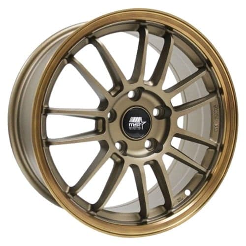 MST MT45 15x7 4x100 35 ET 73.1 CB Matte Bronze w/Bronze Machined Lip (45-5749-35-BRBL)