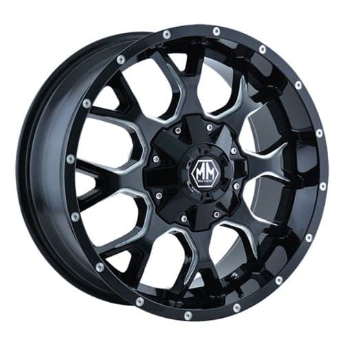 Mayhem 8015 Warrior 17x9 6x114.3/6x139.7 18 ET 78.3 CB Black w/Milled Spokes (8015-7992M18)