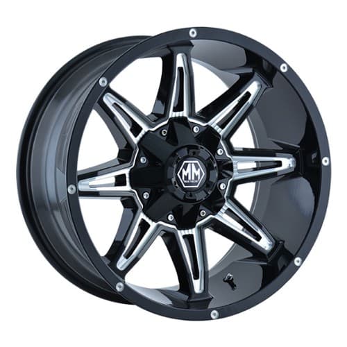 Mayhem 8090 Rampage 17x9 8x180 18 ET 124.1 CB Black w/Milled Spokes (8090-7978M18)