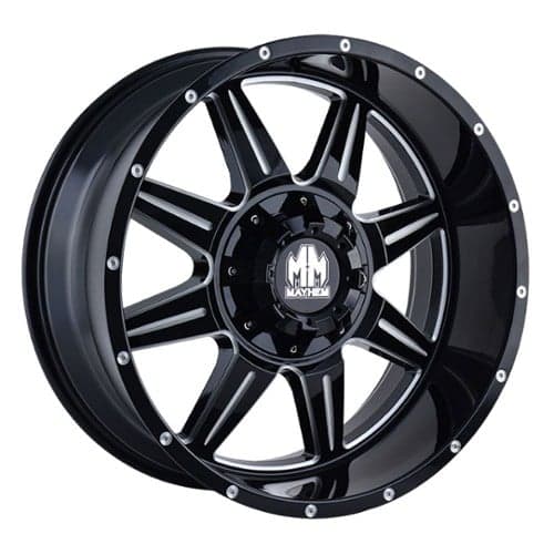 Mayhem 8100 Monstir 20x9 6x120/6x139.7 0 ET 78.1 CB Black w/Milled Spokes (8100-2994M)