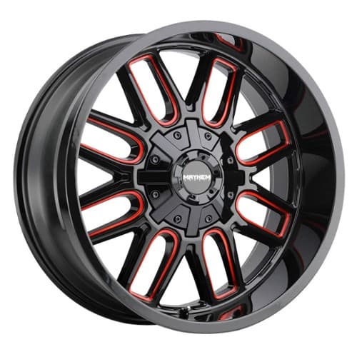 Mayhem 8107 Cogent 22x10 8x165.1/8x170 -19 ET 130.8 CB Black w/Prism Red (8107-22176BTR)