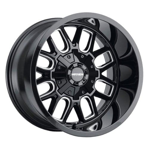 Mayhem 8107 Cogent 22x10 6x135/6x139.7 -19 ET 106 CB Gloss Black Milled Spokes (8107-22137BM)