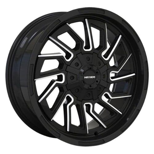 Mayhem 8111 Flywheel 20x10 8x180 -19 ET 124.1 CB Gloss Black/Milled Spokes (8111-2178BM)