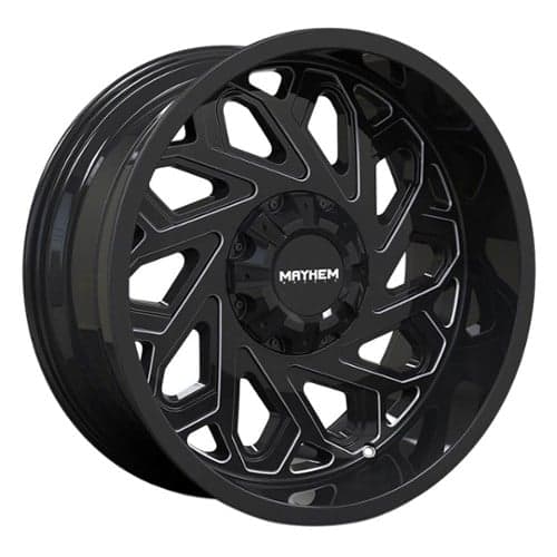 Mayhem 8112 Essex 22x12 6x135/6x139.7 -51 ET 106 CB Gloss Black/Milled Spokes (8112-22237BM)