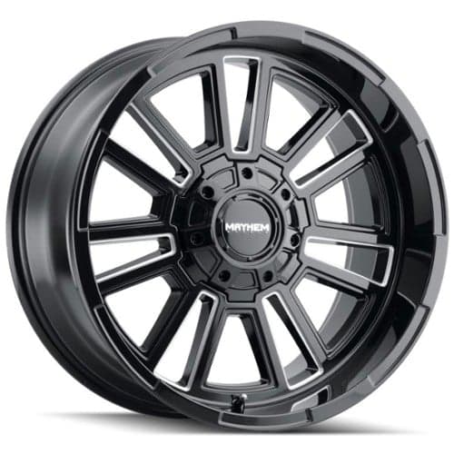 Mayhem 8115 Apollo 20x10 5x127/5x139.7 -19 ET 87.1 CB Black w/Milled Spokes (8115-2152BM)