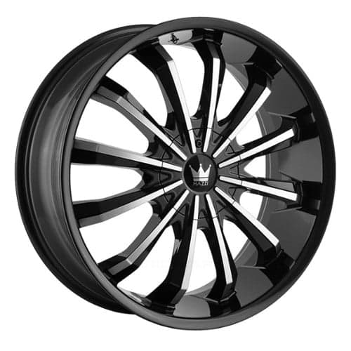 Mazzi Fusion 341 24x9.5 5x115/5x120 18 ET 74.1 CB Gloss Black/Machined Face (341-24918B)